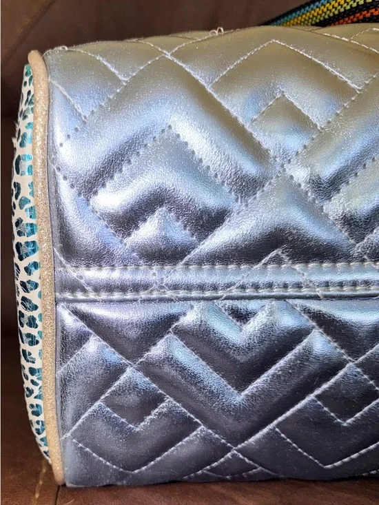 Consuela Silver Quilted Tote with Rainbow Straps - Picture 9 of 14